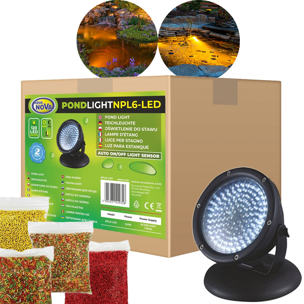 AQUA NOVA NPL6-LED OŚWIETLENIE LED DO OCZKA WODNEGO 12V + gratisy